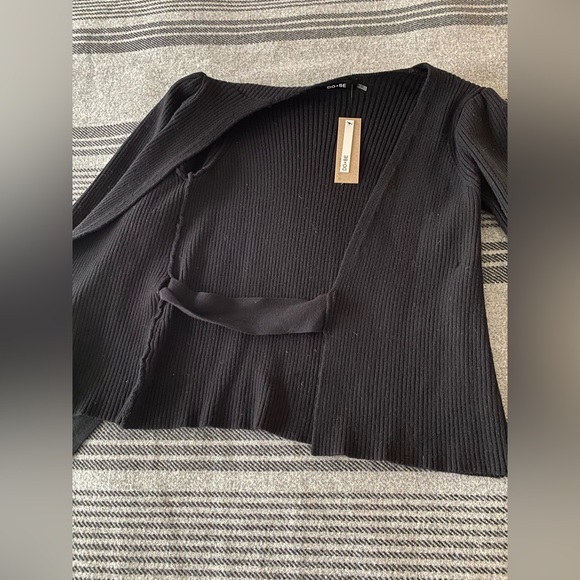 NWT Do & Be black wrap ribbed sweater - Picture 3 of 8